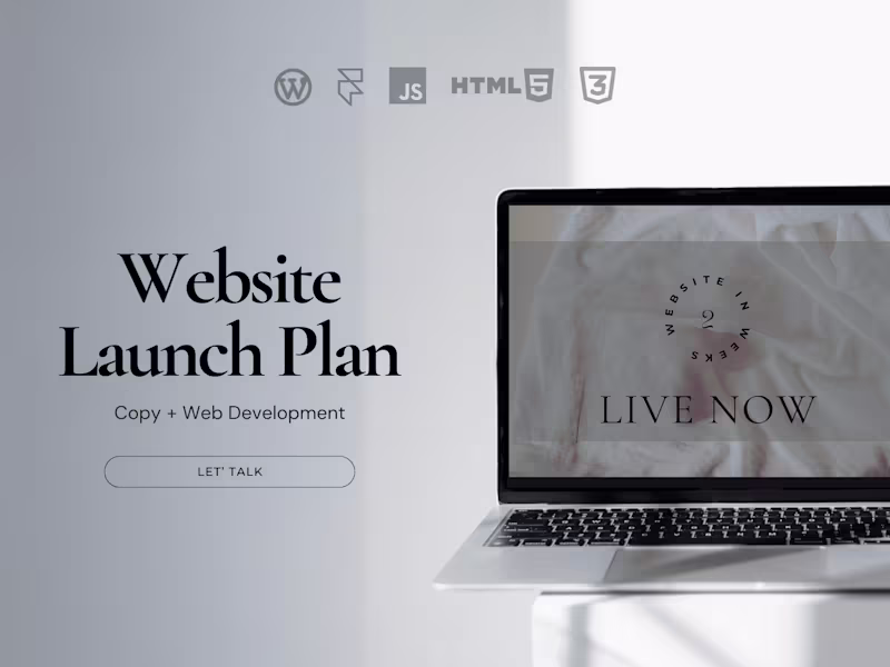 Cover image for Website Launch Plan: Copy + Web Development 