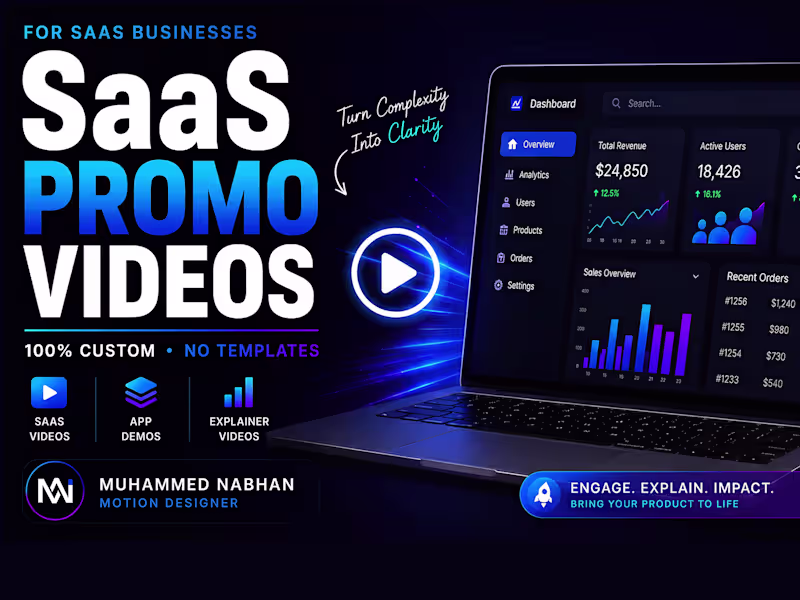 Cover image for Custom SaaS product promo video
