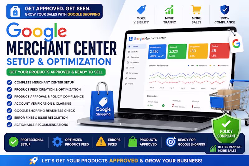 Cover image for Google Merchant Center Setup & Product Approval