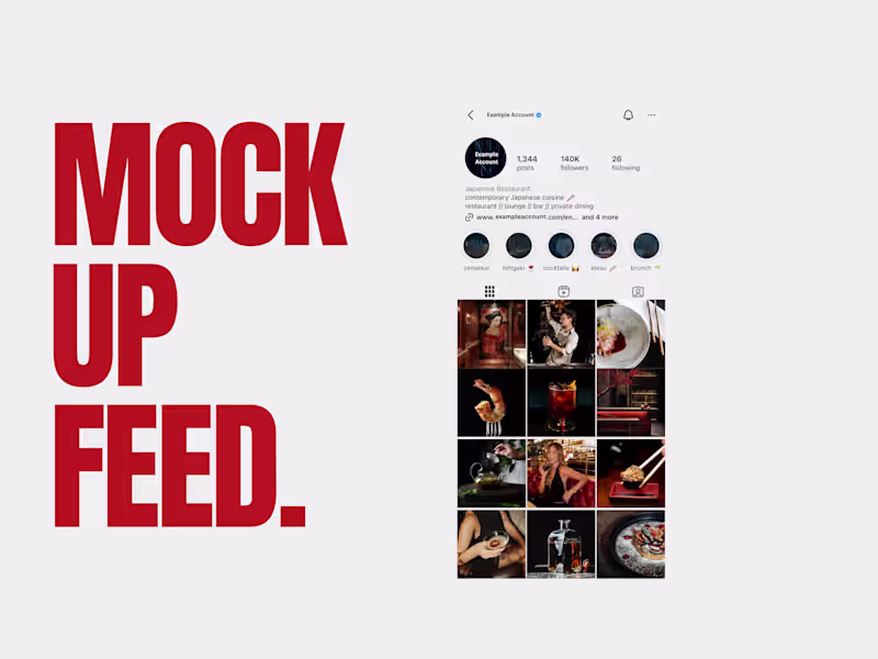 Cover image for A visual example of a mockup Instagram feed for a high-end h...