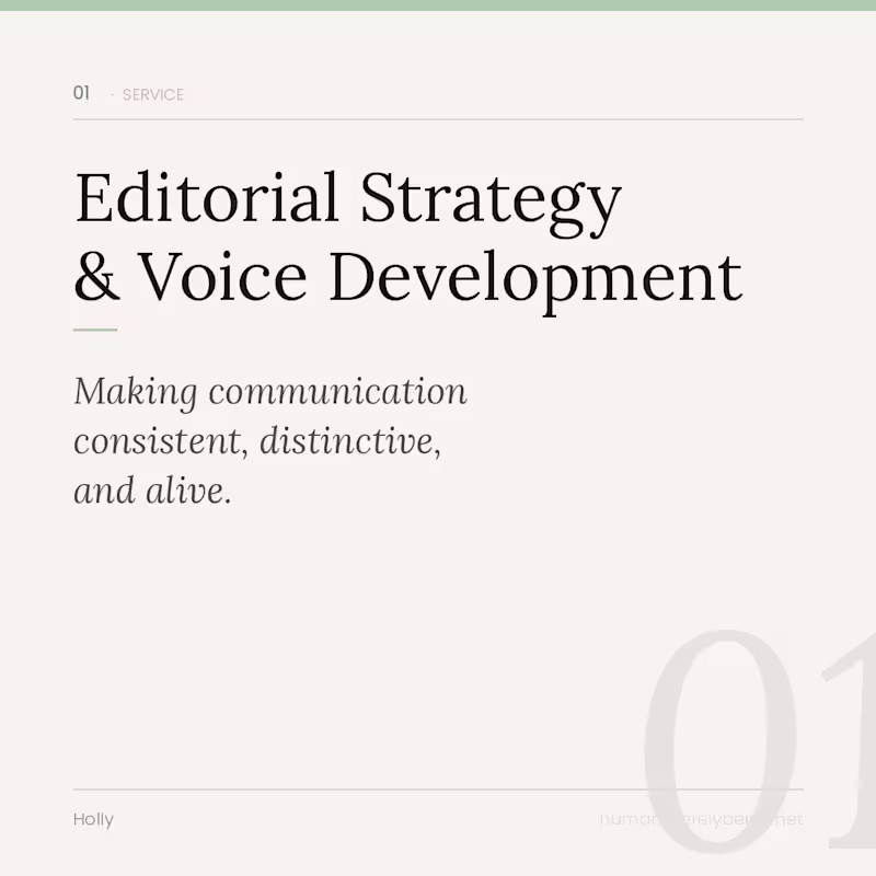 Cover image for Editorial Strategy & Voice Development
