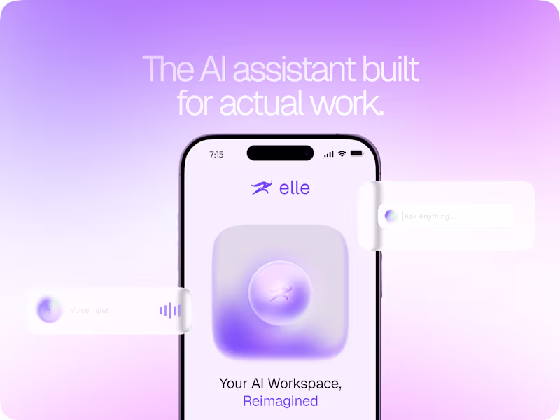 Cover image for Elle — AI Assistant Mobile App for Modern Workflows