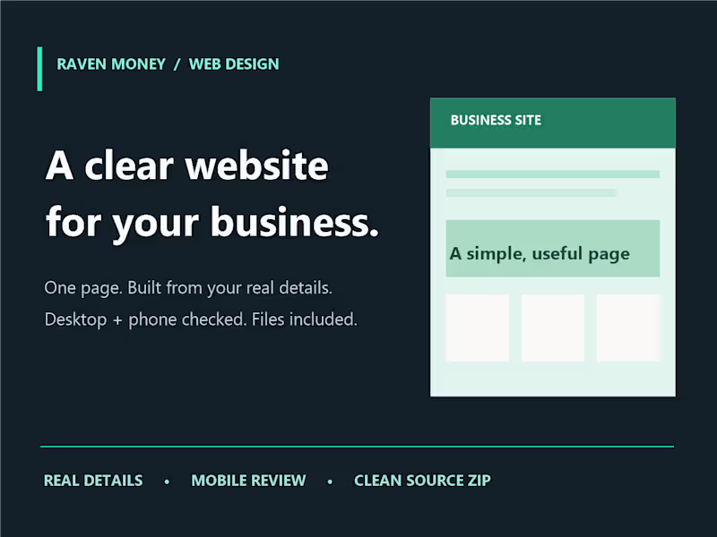 Cover image for One-page business website from your brief