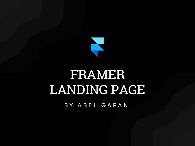 Cover image for Framer Landing Page Design & Development