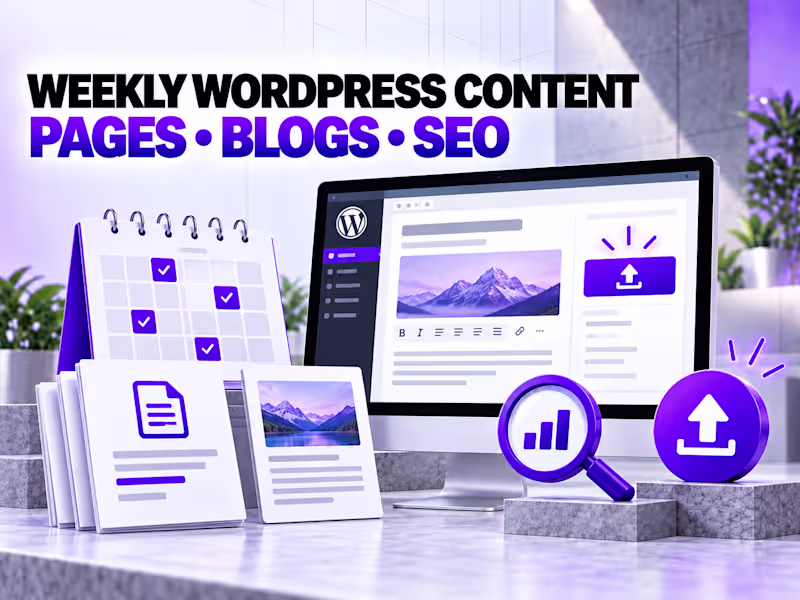 Cover image for Weekly WordPress Page Creation & Blog Publishing