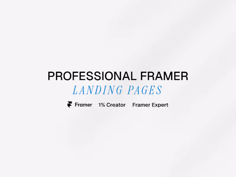 Cover image for Professional Framer Landing Page Design