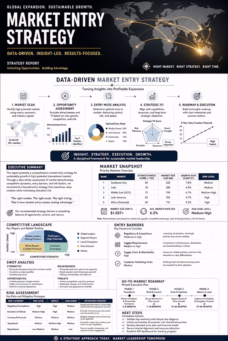Cover image for Create a market entry strategy to help companies enter USA or EU