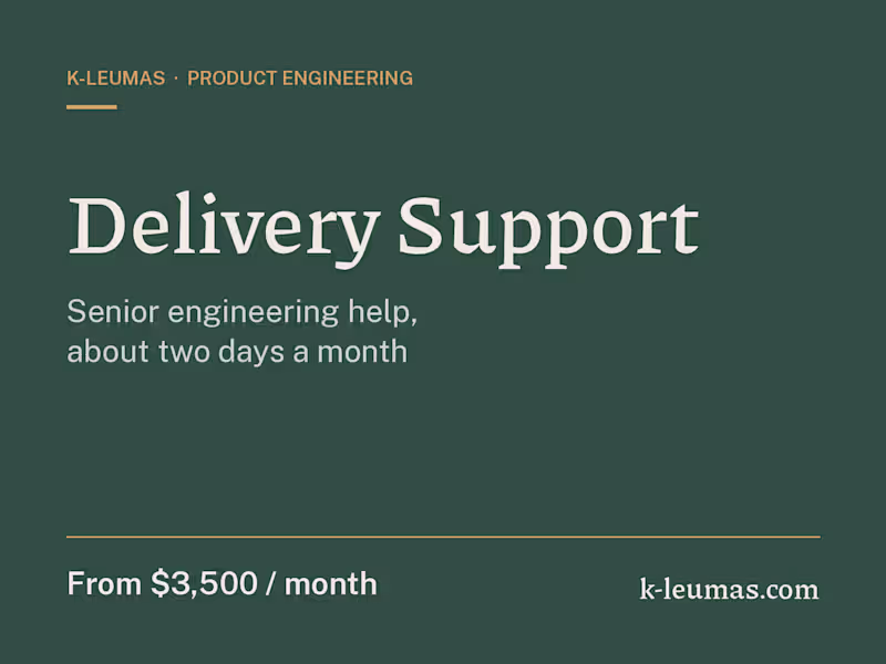 Cover image for Delivery Support: senior engineering help, part-time