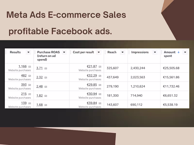 Cover image for Meta Ads E-commerce Sales Campaign