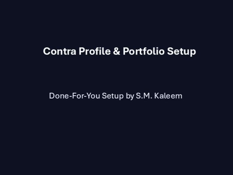 Cover image for Contra Profile & Portfolio Setup (Done-For-You)