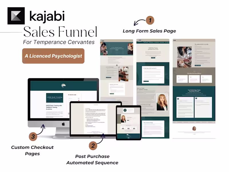 Cover image for Custom Kajabi Sales Page + Tech Setup for a Psychologist