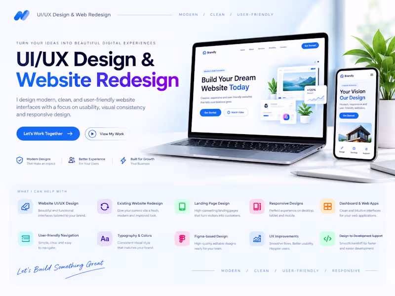 Cover image for UI/UX Design & Website Redesign