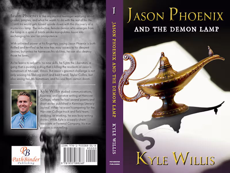 Cover image for Front & Back Cover Art for 'Jason Phoenix and the Demon Lamp'