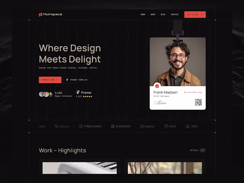 Cover image for Noirspace - Framer portfolio Design