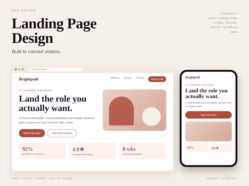 Cover image for Landing Page Design That Converts (Figma)