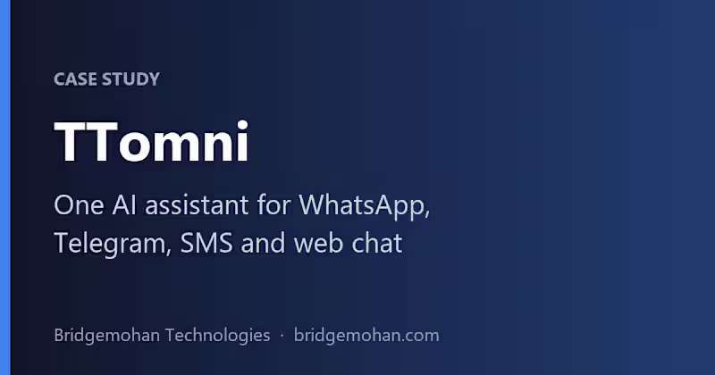 Cover image for TTomni: AI Customer Assistant for WhatsApp, SMS & Web