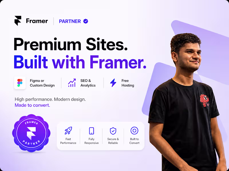 Cover image for Premium framer website with free hosting as a Framer Partner
