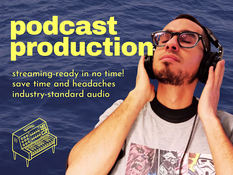 Cover image for Professional audio production, mixing, mastering for podcasts