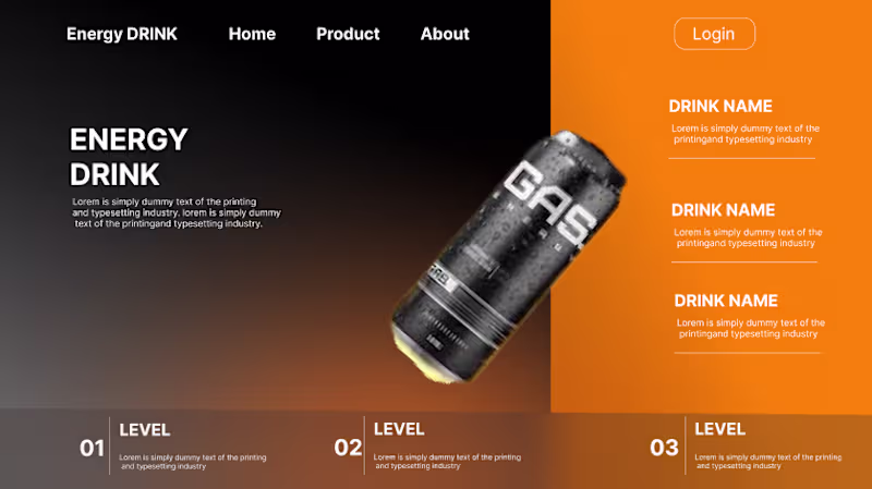 Cover image for Landing Page design for energy drink promotion