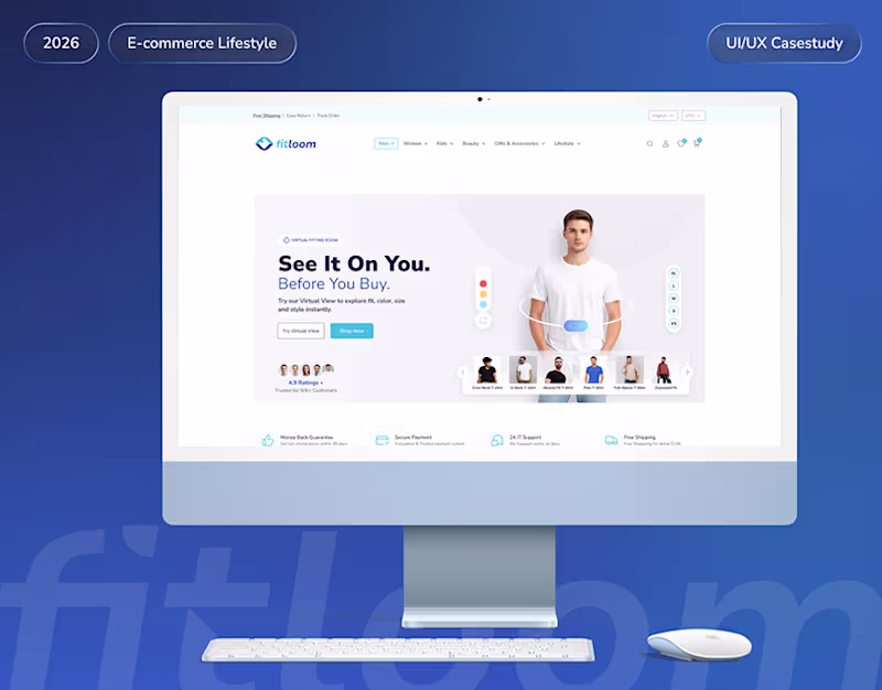 Cover image for Fitloom — Virtual Fitting Room UI/UX Casestudy