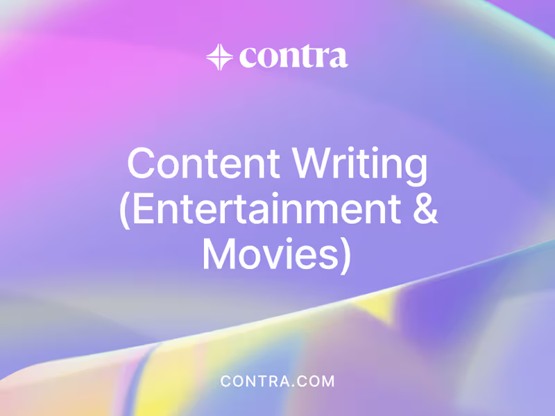 Cover image for Content/Script Writing (Entertainment & Movies)
