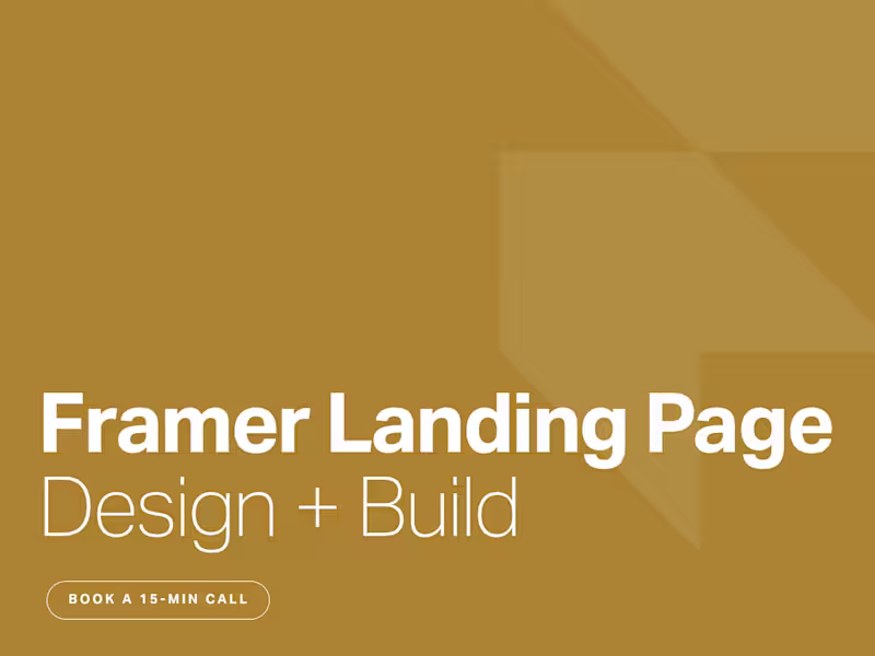 Cover image for Framer Landing Page (Design & Build)