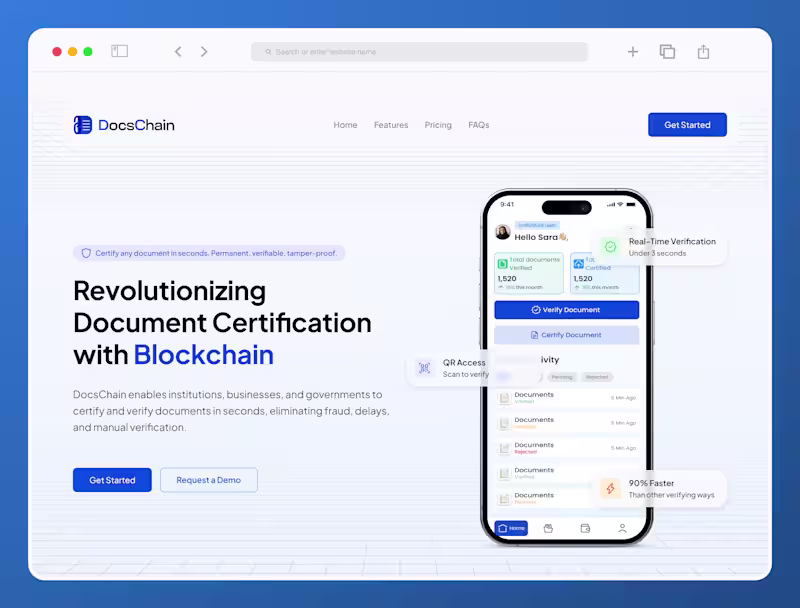 Cover image for DocsChain: Landing Page & Admin Panel