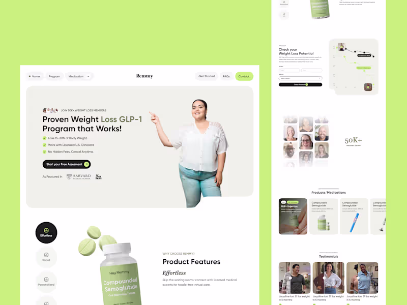 Cover image for Weight Loss Program Healthcare Website Design