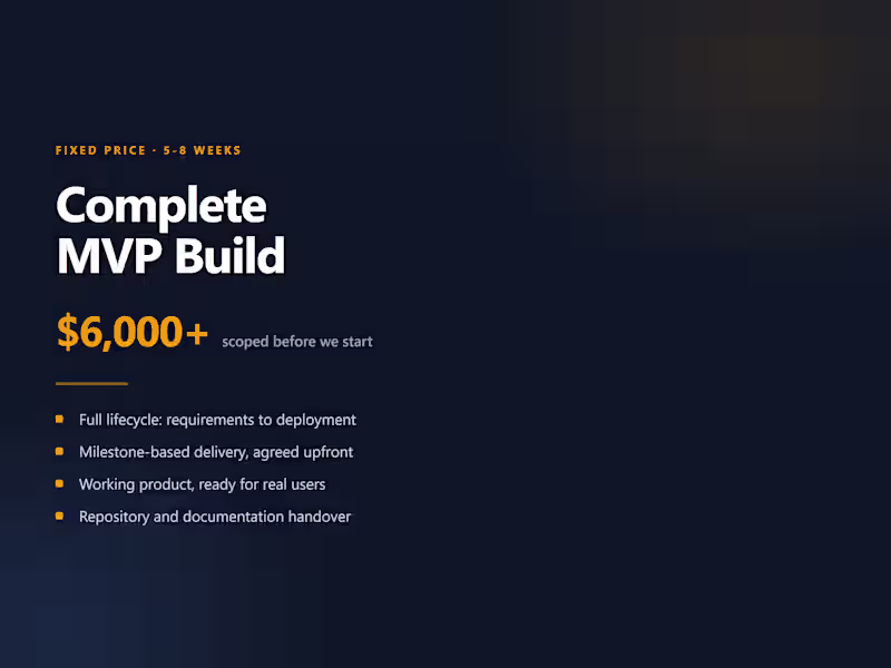 Cover image for Complete MVP Build — $6,000
