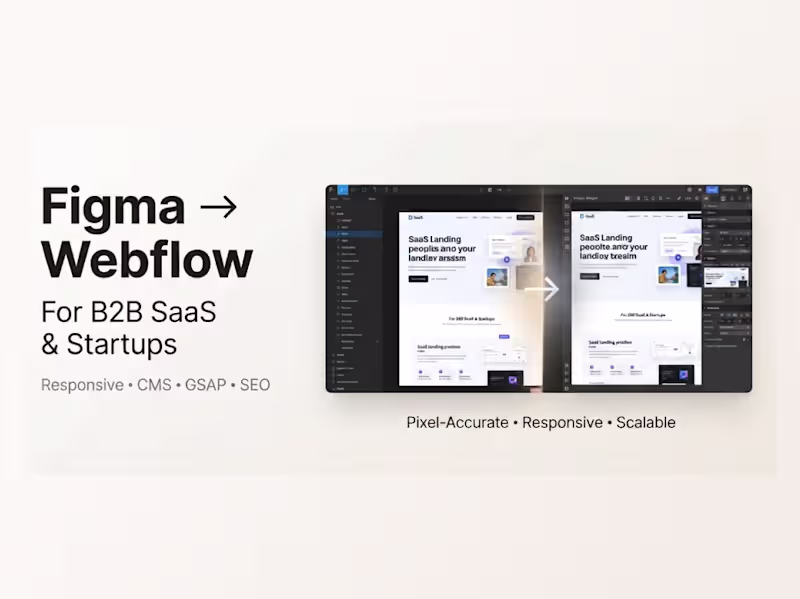 Cover image for Figma to Webflow Development for SaaS & Startups