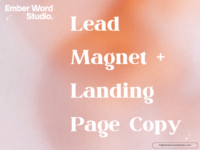 Cover image for lead magnet + landing page copy