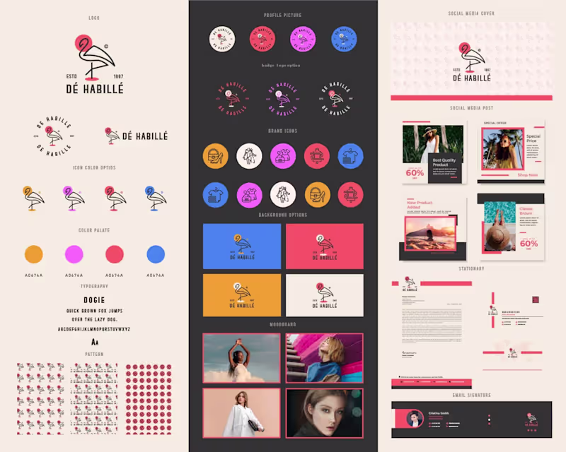 Cover image for I design visual brand identity guidelines, style guide and logo 