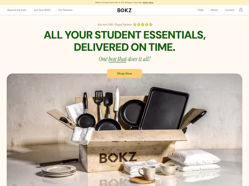 Cover image for Landing page design for BOKZ