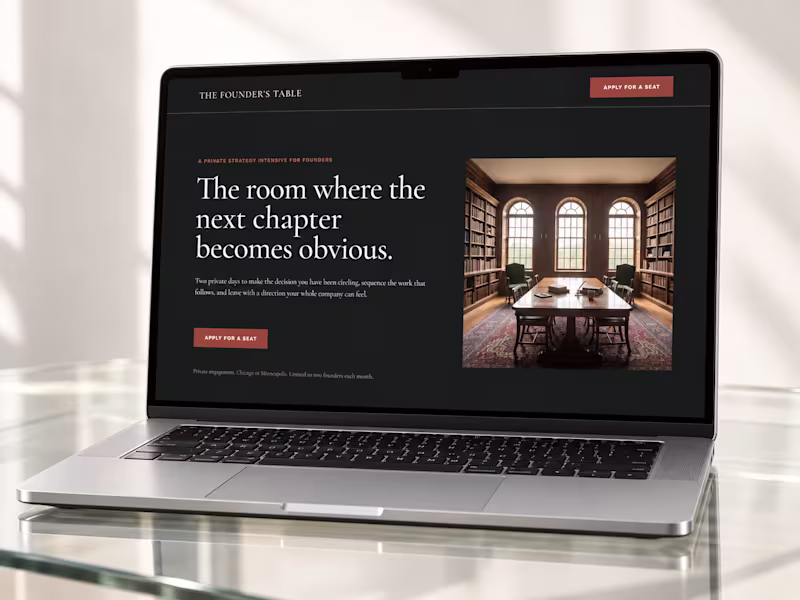Cover image for The Founder’s Table — Kajabi Strategy Intensive Sales Page