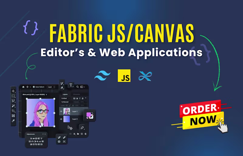 Cover image for I will build a custom product designer using konva or fabric.js