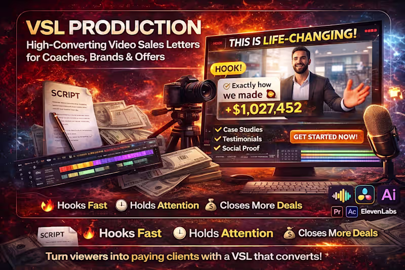 Cover image for VSL Production | Converting VSLs for Coaches, Brands & Offers