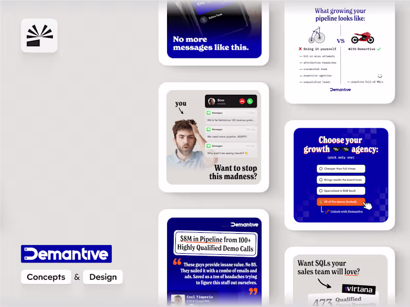 Cover image for Ad Concepts + Designs for Demantive