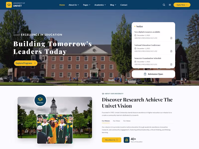 Cover image for #Modern Education Website Design for