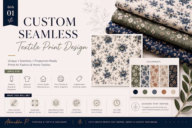 Cover image for Custom Seamless Textile Print Design
