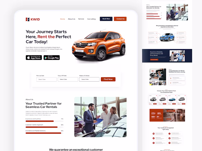 Cover image for Car Rent Website Design