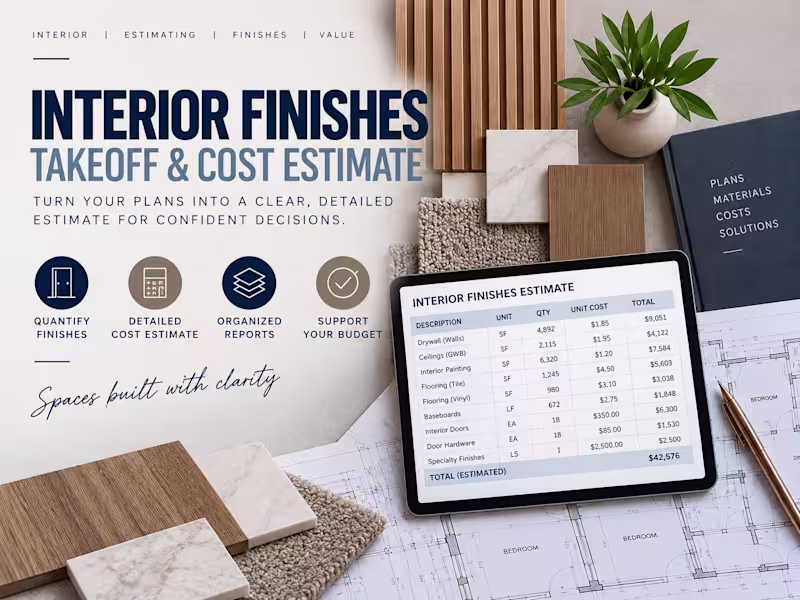 Cover image for Interior Finishes Takeoff & Cost Estimate
