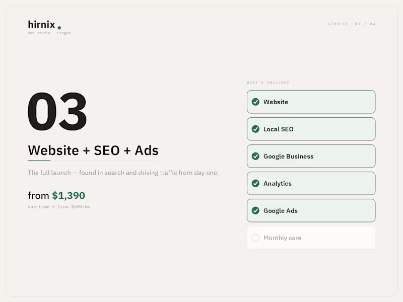 Cover image for Website + SEO + Google Ads — full launch