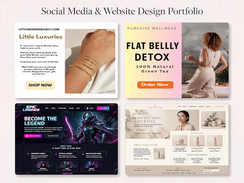 Cover image for Social Media Post Design & Modern Website Design