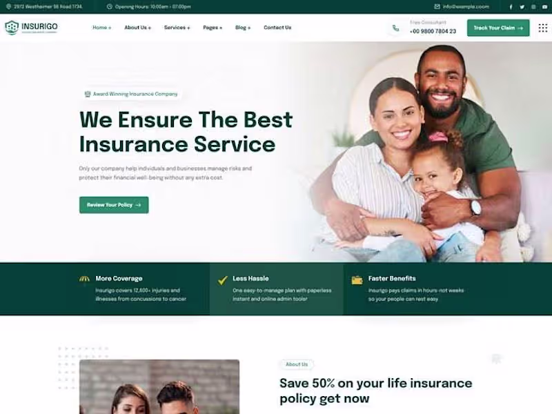 Cover image for Insurigo-Insurance WordPress Website