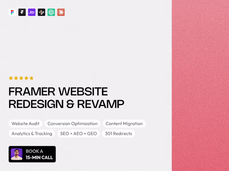 Cover image for Framer Website Redesign & Revamp