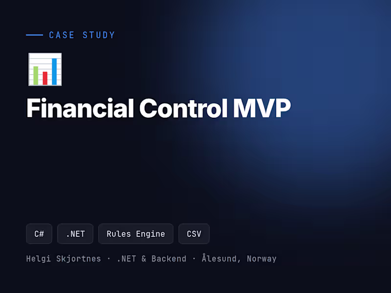 Cover image for Financial Control MVP (CSV Ingestion + Rules Engine)