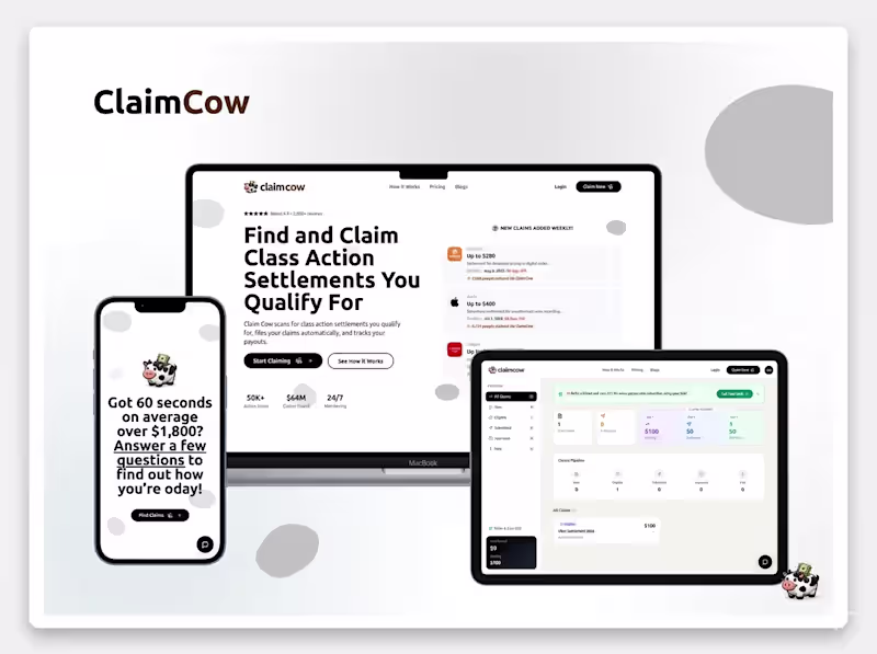 Cover image for Claimcow
◆ Context & Challenge
The client