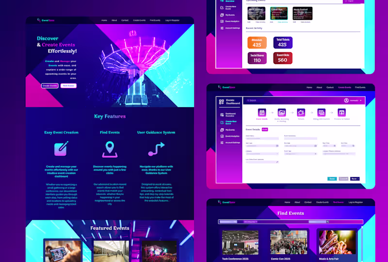Cover image for Event Management Website with User Guidance System