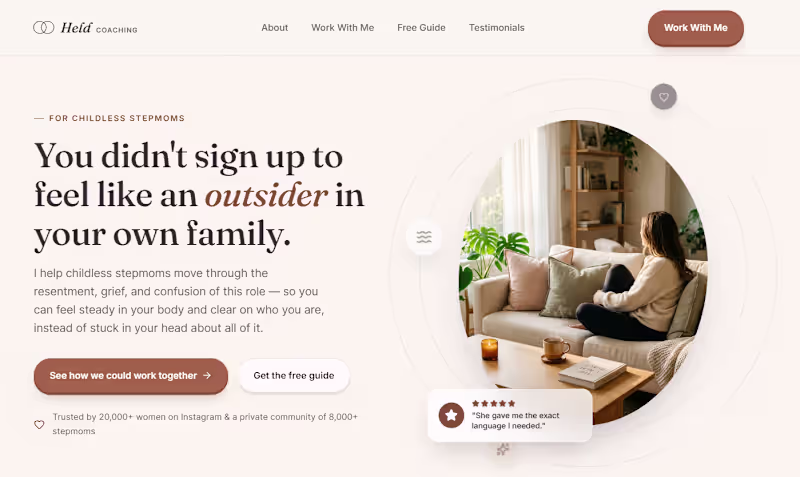 Cover image for coaching site for childless stepmoms