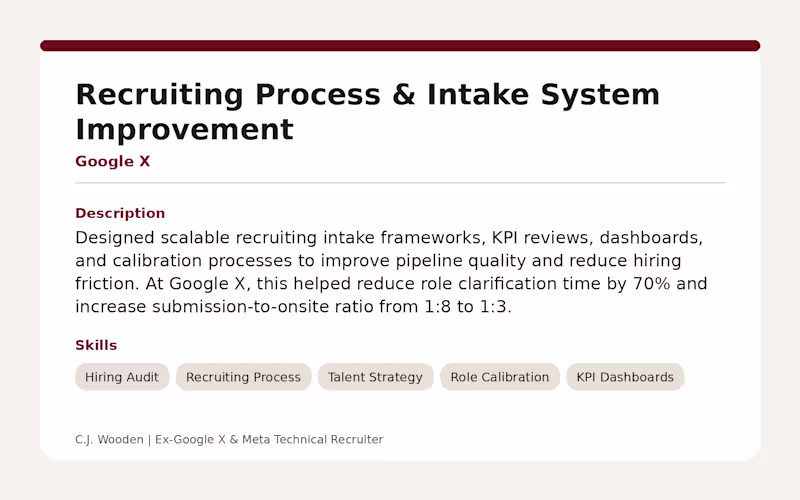 Cover image for Recruiting Process & Intake System